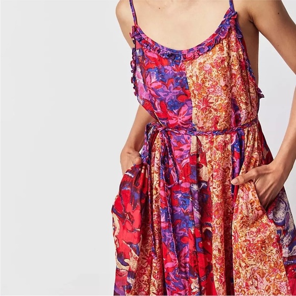 Free People Moondive Maxi- Red Combo-size Large - Picture 6 of 6